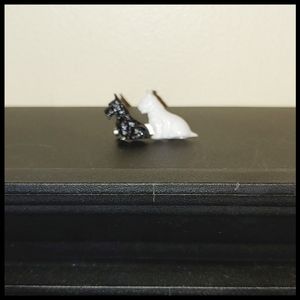 Black and White Plastic Made in Great Britain Scottie Westie Dog Pin